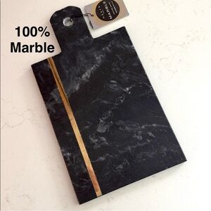 NWT Black Marble Cheese & Charcuterie Board w/ Gold Accent